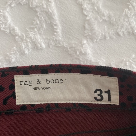 Rag & Bone Hana Burgundy Cheetah print crop pants - Picture 5 of 9